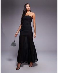 Jarlo - Cora Strapless Bandeau Sheer Skirt Maxi Dress - Lyst