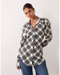 ASOS - Cinched Shoulder Pads Tie Back Shirt - Lyst