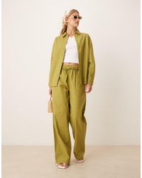 ASOS - Linen Look Pull On Trousers Co-Ord - Lyst