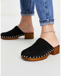 ASOS - Moon Suede Clog Mules - Lyst