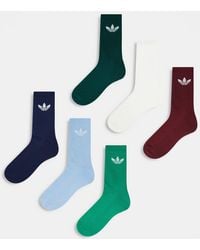 adidas Originals - 6 Pack Crew Socks - Lyst