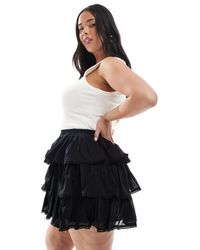 ASOS - Asos design curve - mini-jupe à froufrous et détails en dentelle - Lyst