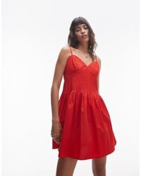 TOPSHOP - Strappy Pleated Mini Sundress - Lyst