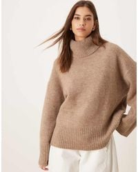 Gina Tricot - High Neck Long Sleeve Knitted Wool Alpaca Sweater - Lyst