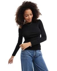 Stradivarius - Ruched Slash Neck Top - Lyst