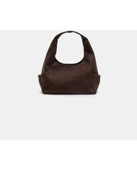 Stradivarius - Faux Suede Shoulder Bag With Pockets - Lyst