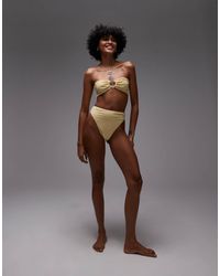 TOPSHOP - Thailand Bandeau Bikini Top With Metal Trim - Lyst