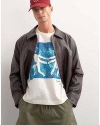 TOPMAN - X Jing Boxy Fit Cropped Abstract Breaking Free Graphic T-Shirt Met Borduursel - Lyst