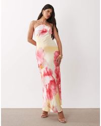 Forever New - Satin Halter Neck Bias Maxi Dress - Lyst