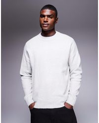 ASOS - Oversized Brushed Knitted Crew Neck Jumper - Lyst