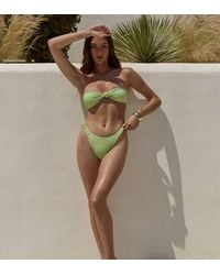The Frolic - Exclusive Glitter High Leg Ruched Side Detail Bikini Bottoms Co-ord - Lyst