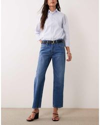 GOOD AMERICAN - Good Waist Vintage Straight Leg Ankle Length Jeans - Lyst