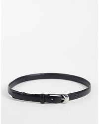 Mango - Cintura Con Fibbia Argentata Nera - Lyst