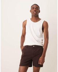 ASOS - Pantaloncini Chino Skinny Taglio Corto Marroni - Lyst