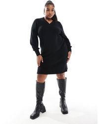 ONLY - V-Neck Knitted Mini Dress - Lyst