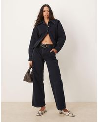 ASOS - – oversize-jeanshemd mit verlängertem kragen - Lyst