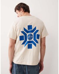 SELECTED - T-Shirt Van Zware Stof Met Grafische Print Op De Achterkant - Lyst