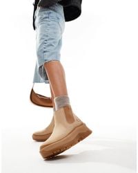 Timberland - – roxie lane – chelsea-stiefel aus beigem nubuk mit dicker sohle - Lyst