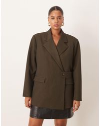 ASOS - Asos Design Curve Relaxed Blazer With Belt Detail - Lyst
