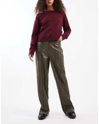 New Look - Faux-leather Wide Leg Pants - Lyst