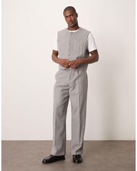 ASOS - High Waist Wide Leg Suit Trousers - Lyst
