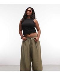 ASOS - Asos Design Curve Textured Drawstring Waist Balloon Trouser - Lyst