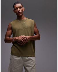 TOPMAN - Relaxed Fit Knitted Crew Neck Tank - Lyst
