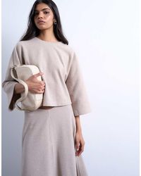 TOPSHOP - Super Wide Crop Sleeve Tee Co-ord - Lyst