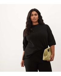 ASOS - Asos Design Curve Crew Neck Knitted T Shirt With Wool Co Ord - Lyst
