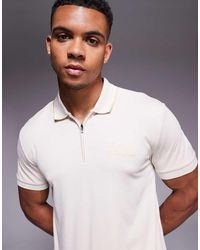 EA7 - Armani Gold Label Half Zip Logo Polo - Lyst
