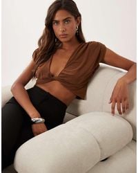 Miss Selfridge - Twist Front Top - Lyst