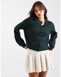 Vero Moda - Chunky Rib Round Neck Cardigan - Lyst