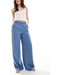 Object - Pantalon large en chambray - denim clair - Lyst