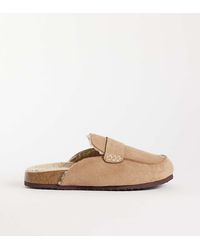 SEQWL Wide Fit - Soda Faux Fur Lined Slip On Loafer Mules - Lyst