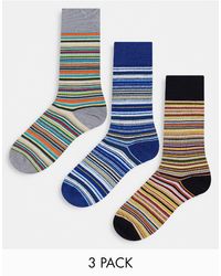 Paul Smith Confezione da 3 paia di calzini a righe - Multicolore