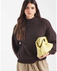 Vero Moda - Oversized High Neck Fluffy Knit Jumper - Lyst