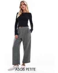 ASOS - Asos Design Petite Barrel Leg Pull On Tailored Pants - Lyst