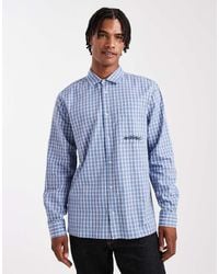 ASOS - Regular-Fit Geruit Overhemd Met Borduursel Op De Borst - Lyst