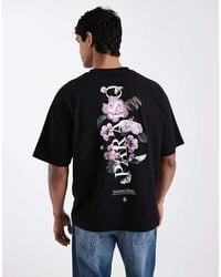 ASOS - Oversized T-shirt With Floral Spine Graphic With Embroidery - Lyst