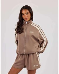 CERNUCCI - Funnel Neck Taping Zip Through Track Jacket - Lyst