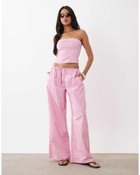 Missy Empire - Poplin Elasticated Waist Wide Leg Pants - Lyst
