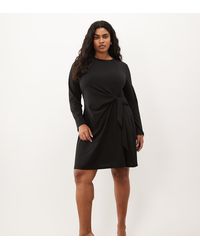 Vero Moda - Long Sleeve Tie Detail Midi Dress - Lyst