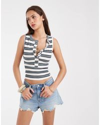 Free People - Jamie Button Down Henley Vest - Lyst