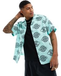 Lacoste - All Over Logo Graphics Short Sleeve Shirt - Lyst