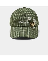 Stradivarius - Cappellino A Quadri Con Spille - Lyst