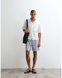 ASOS - Co-ord Wide Fit Linen Blend Shorts - Lyst