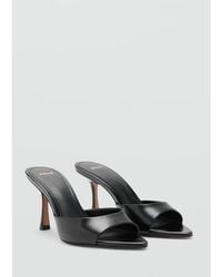 Mango - Faux Leather Heeled Mules - Lyst