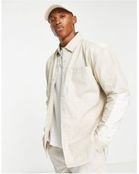 TOPMAN - Long Sleeve Relaxed Paneled Shirt With Quilting - Lyst