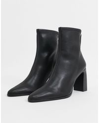 mango black heeled boots