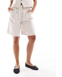 Pieces - Linen Touch Tailored Longline Short Co-Ord - Lyst